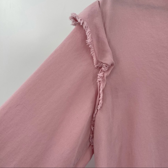 Anthropologie Cloth & Stone Pink Ruffled Shirt​ - Picture 6 of 10
